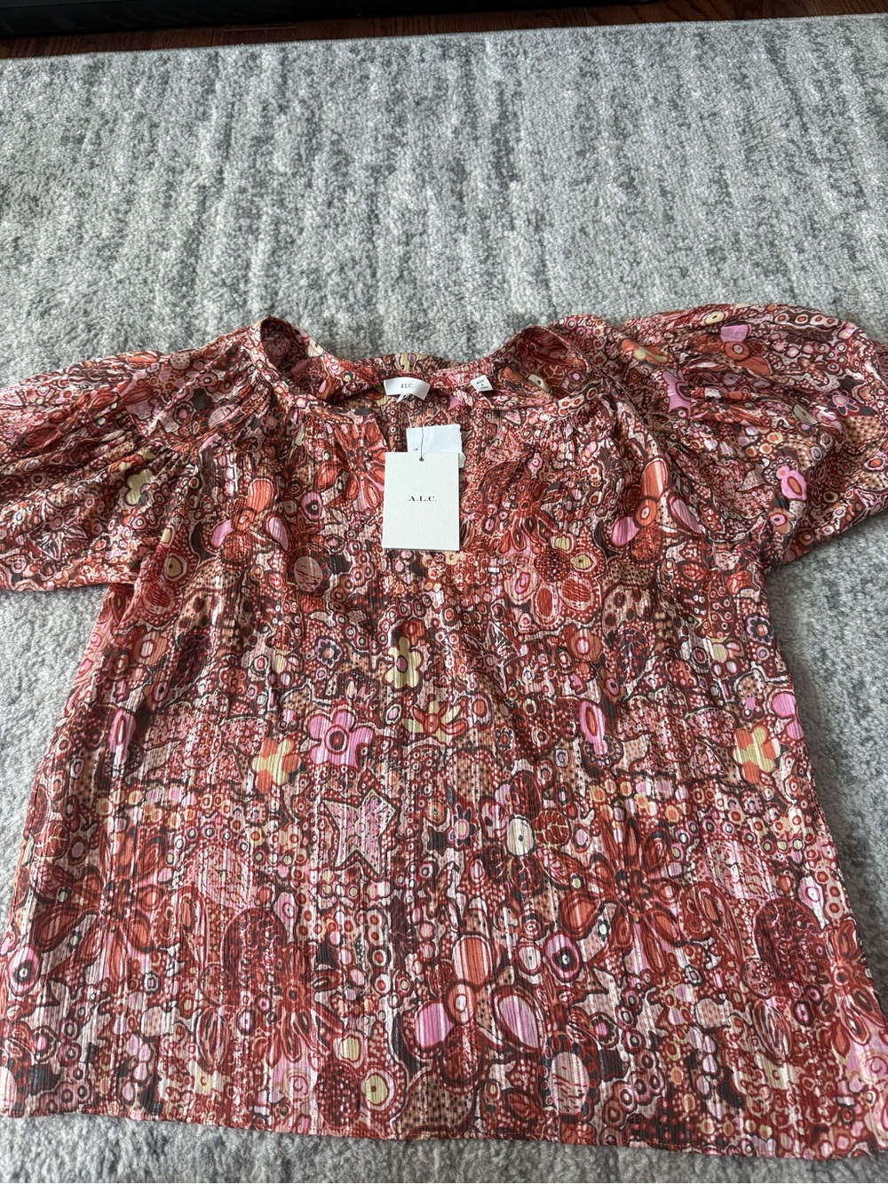 A.L.C. Julianna Top in a Sorbet Multi Floral Print